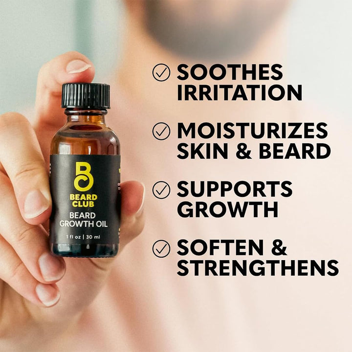 Enhanced Beard Growth Kit - Derma Roller, Beard Growth Oil (2PK), Sandalwood Beard Balm, Comb - Gift Set