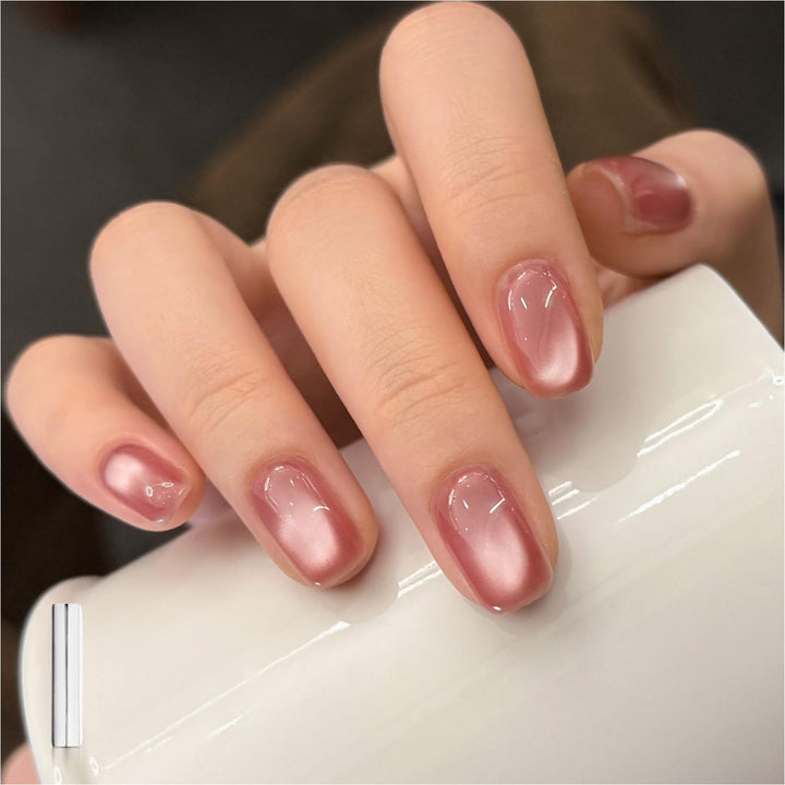 Glassy Cat Eye Gel Nail Polish, 16Ml Glitter Holographic UV Gel Polish with Magnet, Reflective Translucent, 2341 Silvery Moonlight