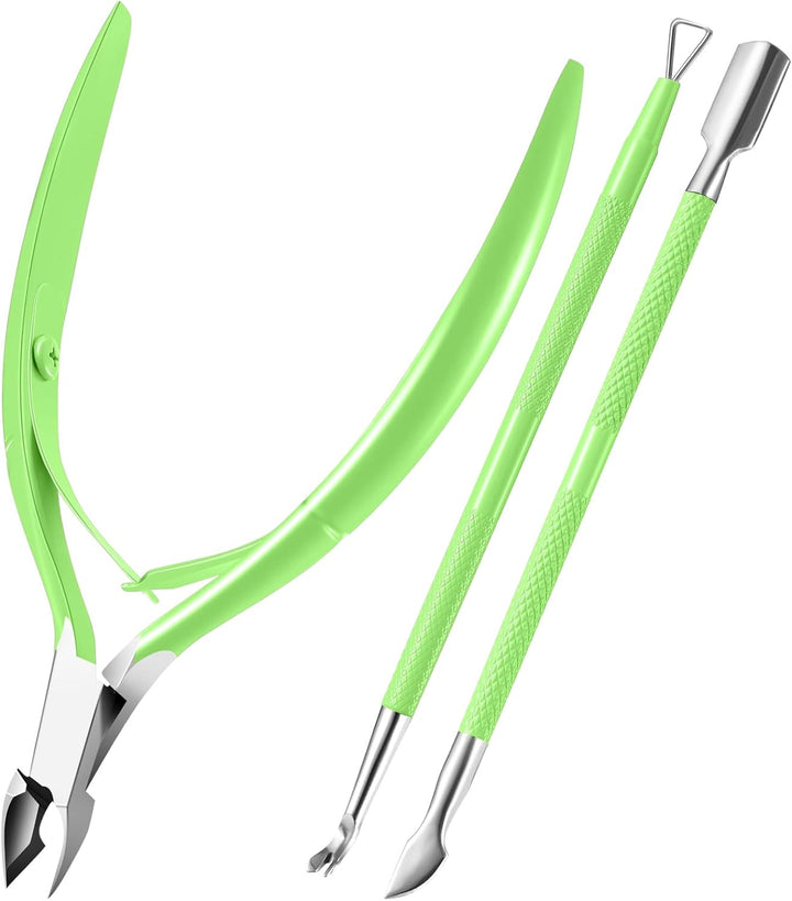 Cuticle Trimmer Cuticle Remover with Cuticle Pusher,  Professional Stainless Steel Durable Pedicure Manicure Tools Cutter Nipper Scissor Clipper for Fingernails and Toenails Dead Skin