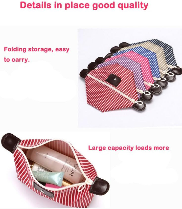 2 Pack Make up Bag for Traveling,Preppy Make up Bag,Toiletry Bag,Nylon Cosmetic Bag,Light Pink Makeup Bag,Skin Care Bag，Tiny Makeup Bag