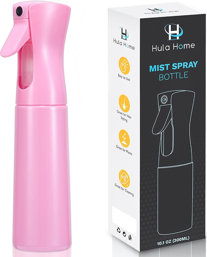 Spray Bottle for Hair (10.1Oz/300Ml) - Powered by Flairosol® Spray Technology - Continuous Ultra Fine Mist Sprayer – for Hairstyling, Cleaning, Salons, Plants, Essential Oil & More - White