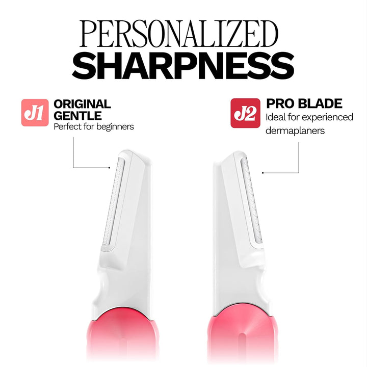 Dermaplane Starter Kit for Women in Rose – Facial Razor & Exfoliating Blade Set with Pre-Shave Magic Wipe, Gentle Skin Cleanser, Glow Moisturizer & 2 Disposable Dermaplane Blades