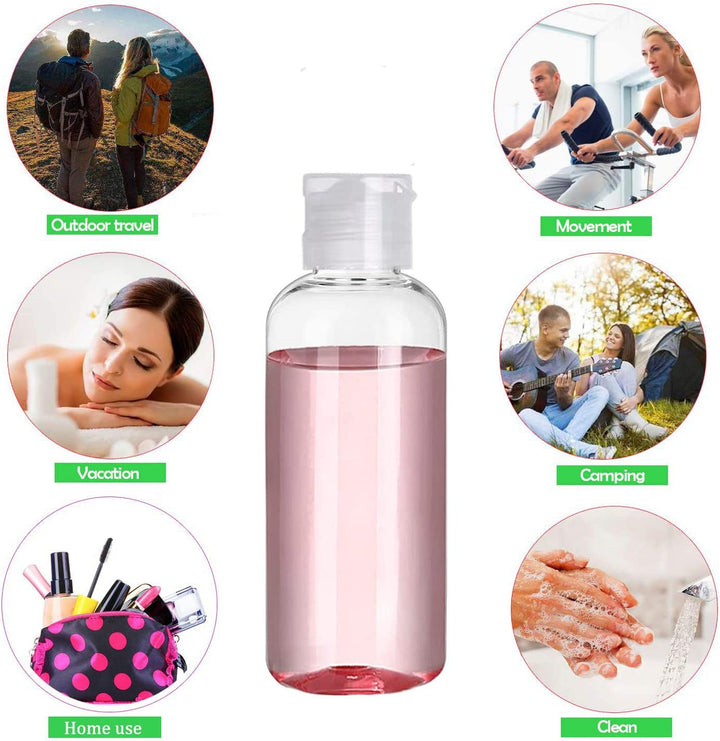 5 Pack 3.4Oz Empty Plastic Travel Bottles for Toiletries TSA Approved Leak Proof Squeezable Travel Size Containers Travel Essentials Accessories, Clear