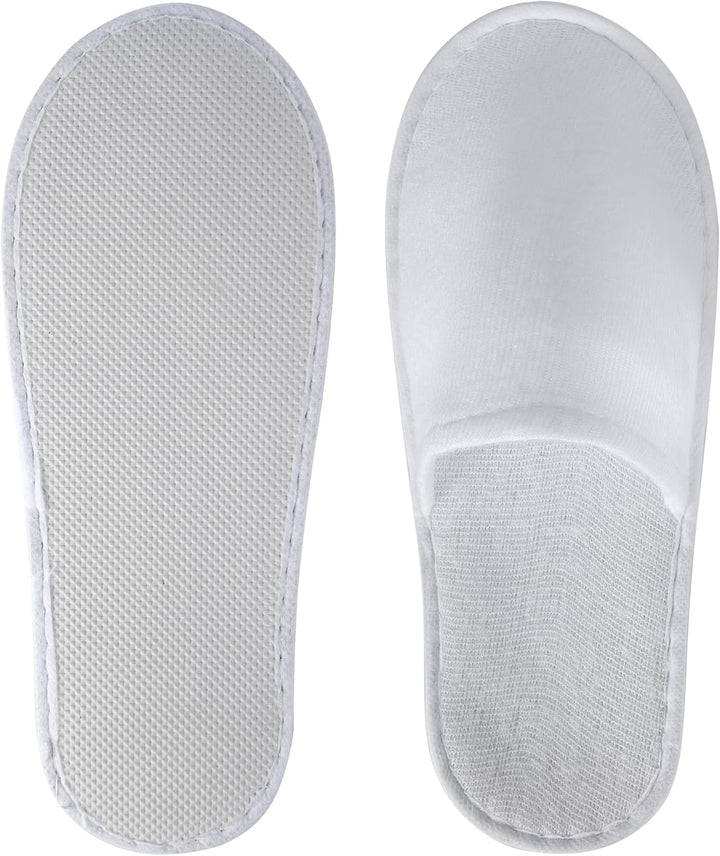 28 Pairs Disposable Slippers for Guests,Bulk Slippers for Hotel,Spa,Travel,Shoeless Home,Spa Slippers with Pouch,Non-Slip(White)