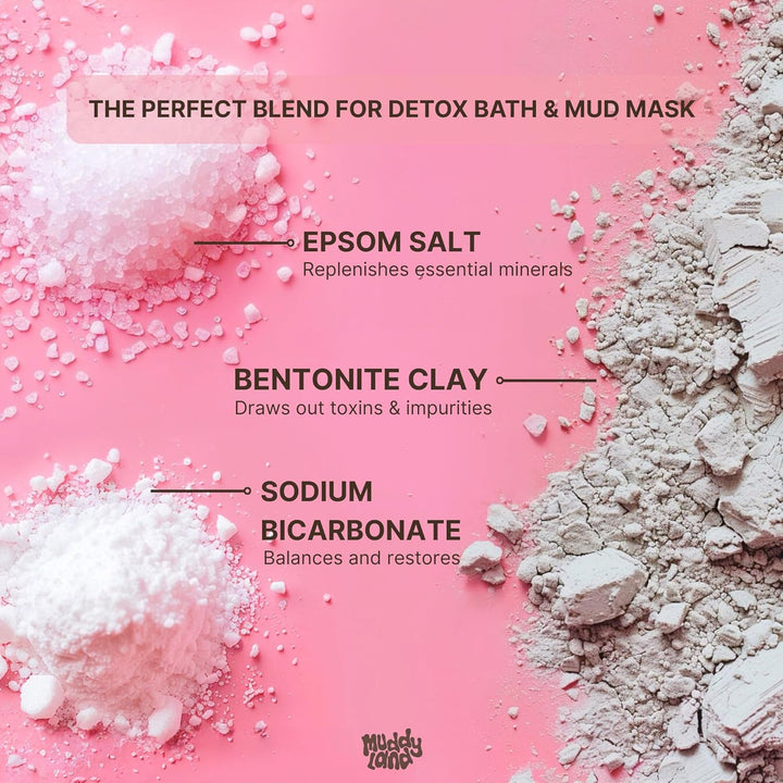 Bentonite Clay Detox Bath Soak Powder & Full Body Mud Mask – Mineral-Rich Clay with Epsom Salt for Adults & Kids – Heavy Metal Detox Bath – Mud Magnet by