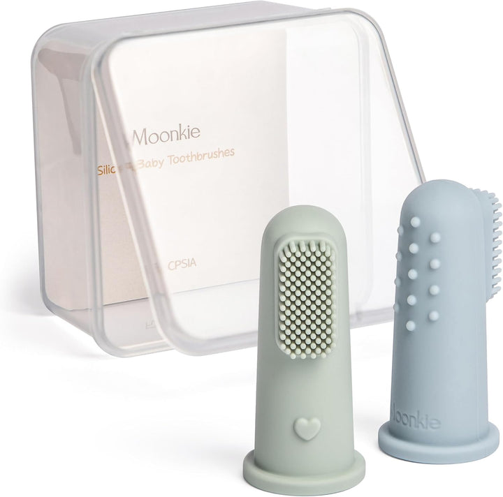 Baby Finger Toothbrush Tongue Oral Cleaner Kit for 3 Months +, 3 Pcs (Blush/Pale Mauve/Blush)