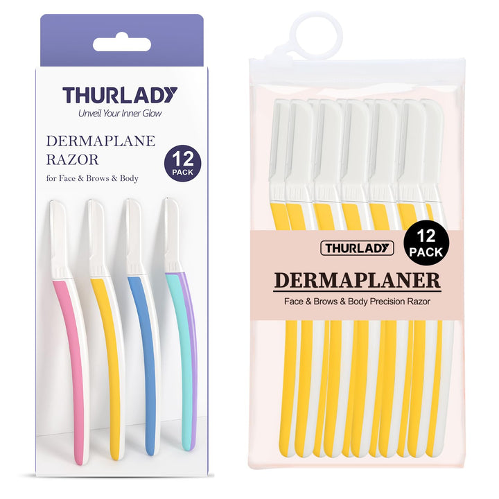 Dermaplane Razor for Women Face - Facial Razor for Women - Eyebrow & Face Razors, Exfoliating Microblades, Peach Fuzz Remover, Dermaplaning & Skin Care Tool, Travel Essentials, (12 Pcs, Wisteria)