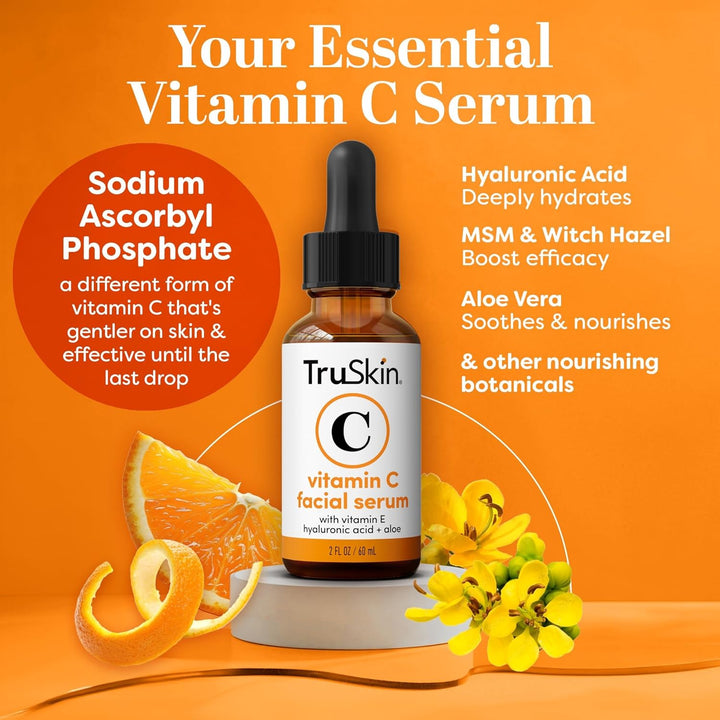 Vitamin C Serum for Face – anti Aging Face Serum with Vitamin C, Hyaluronic Acid, Vitamin E – Brightening Formula – Improve Appearance of Dark Spots, Tone, Fine Lines & Wrinkles, 2 Fl Oz