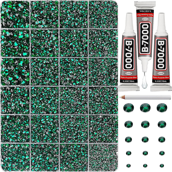30000Pcs Resin Jelly Rhinestones for Crafting Bedazzling, Multicolor 3Mm Flatback Gems for Crafts Clothing Clothes Tumblers Shoes Nails, Flat Back Mixed Color Bulk Bedazzler Kit Jewels with B7000 Glue