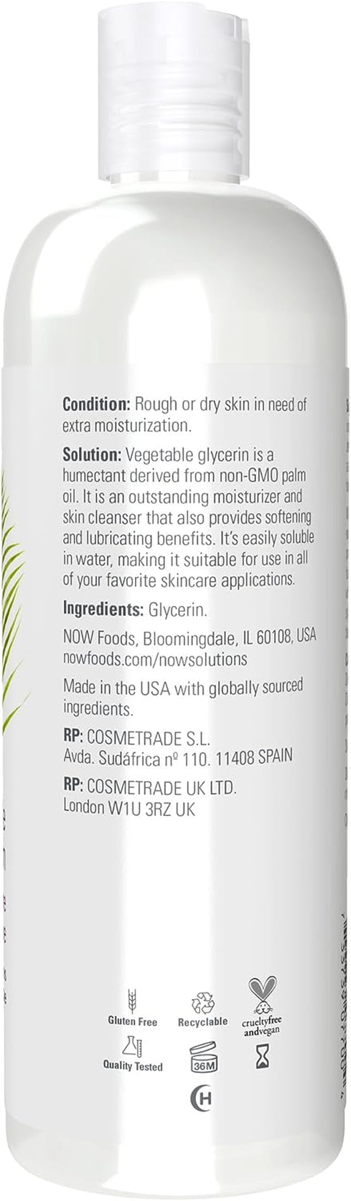 Solutions, Vegetable Glycerin, 100% Pure, Versatile Skin Care, Softening and Moisturizing, 16-Ounce