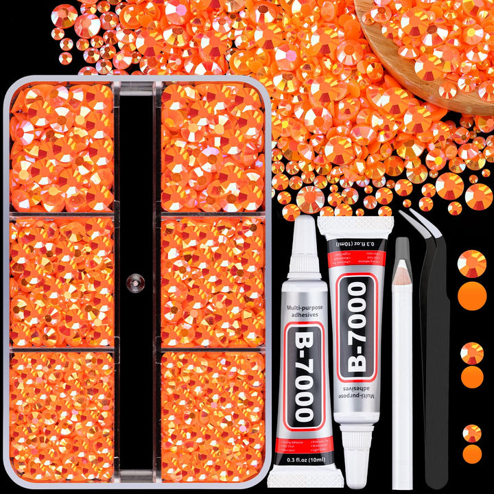 13000Pcs Flatback Pearls for Crafting (White), Assorted Size 2/3/4/5/6/8/10Mm Half Pearl Bead Gems with 3Pcs 10Ml B7000 Jewelry Glue, Bedazzling Kit for Crafts Shoes Graduation Cap Nail Art