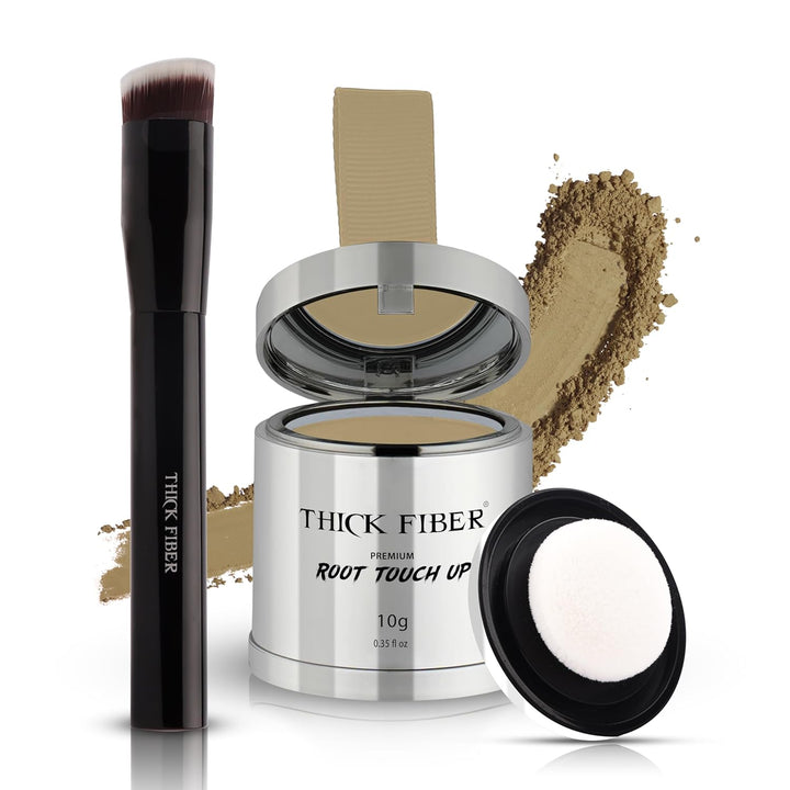 Root Touch up Powder - Water & Sweat Resistant Hair Loss Concealer Set for Thinning Hair Women, Includes Brush (Dark Brown)