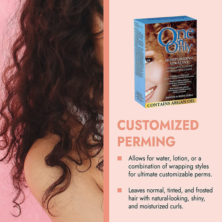 Moisturizing Alkaline Perm with Argan Oil, Moderate to Firm Curls, Fresh Scent, True-To-Rod Size Curls, Leaves Hair Shiny, Moisturized, and Manageable,