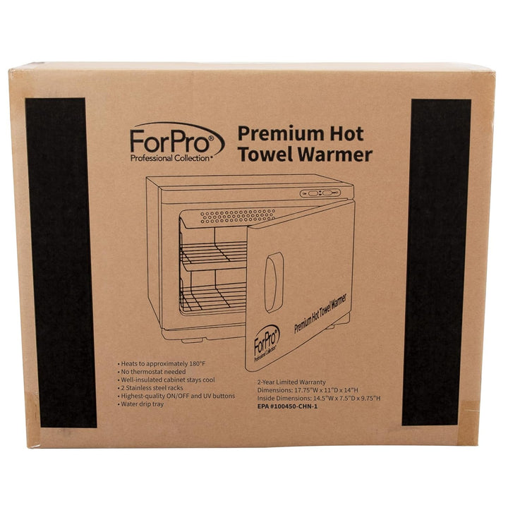 Premium Hot Towel Warmer, 23L Extra Large Capacity, Two Stainless Steel Racks, White