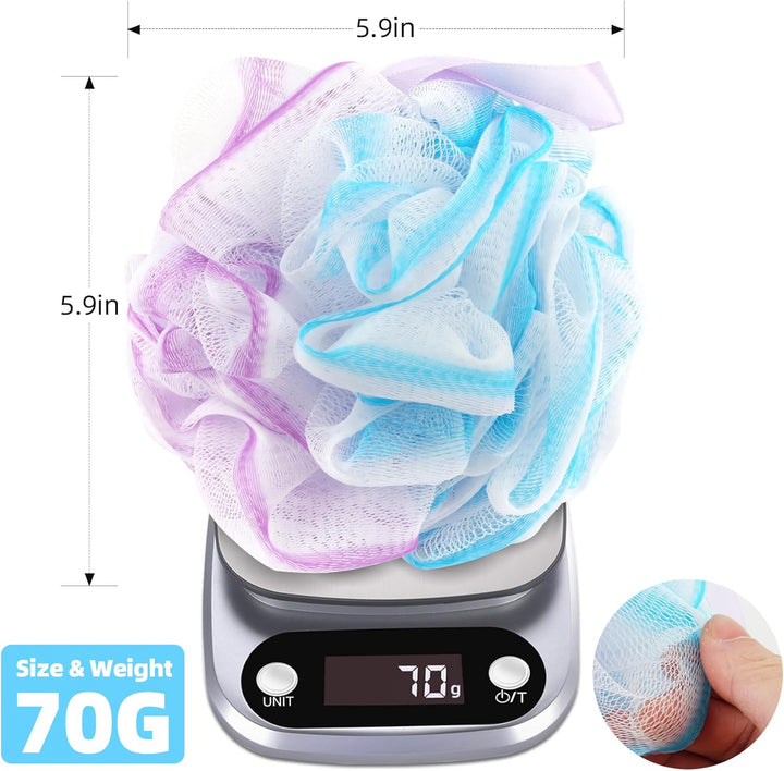 Bath Sponges Loofahs 70 Grams Large Size,4 Pack Shower Sponge Exfoliating Cleaning Bath Loofa Body Scrubber Balls for Women Men Children Washing