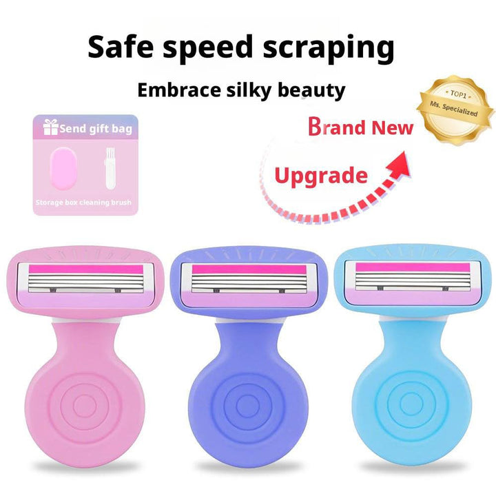New Women'S Anti-Scratch Razor, Safety Razor, Designed for a Close, Smooth Shave and Shave Standard 1 Blade (Green + 3 Tips)