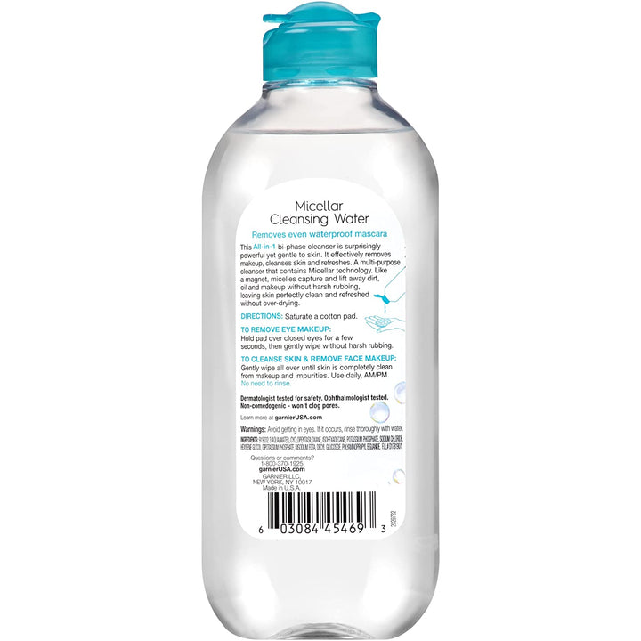 Micellar Water for Waterproof Makeup, Hydrating Facial Cleanser & Makeup Remover, Suitable for Sensitive Skin, Vegan, Cruelty Free, 13.5 Fl Oz (400Ml), 1 Count
