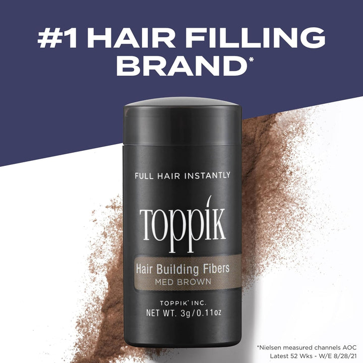 Toppik Hair Building Fibers, Fill in Fine or Thinning Hair Instantly Thicker, Fuller Looking Hair 9 Shades,4 Size Options