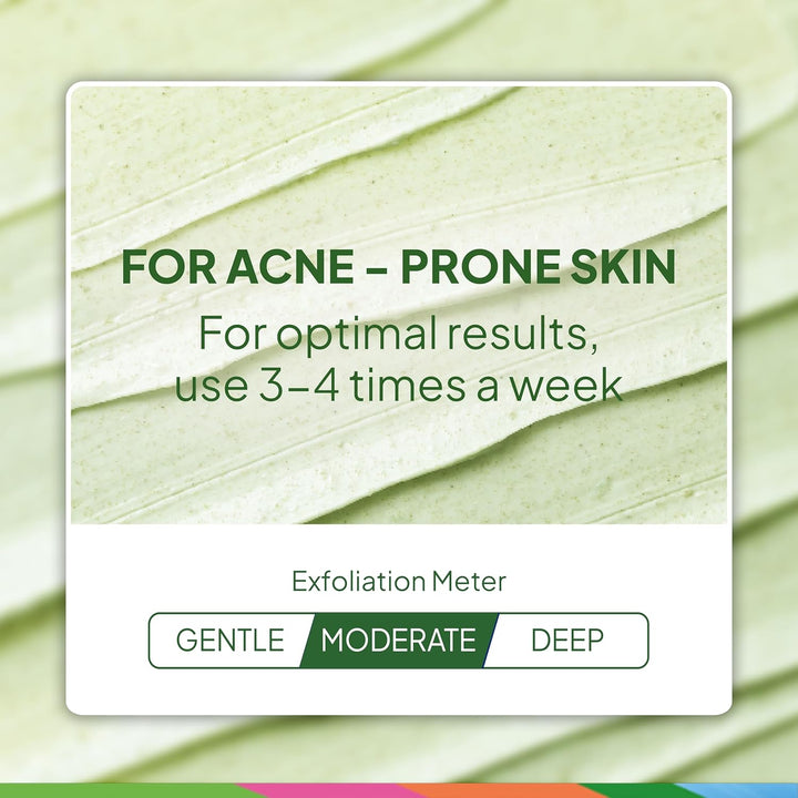 Blackhead Clearing Face Scrub, Clears Blackheads & Unclogs Pores, Green Tea & Bamboo, Salicylic Acid Acne Treatment Facial Scrub, Moderate Exfoliator Skin Care with Natural Exfoliants 6 Oz