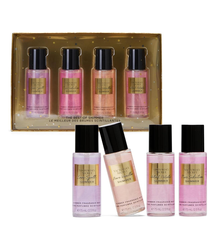 Fragrance Mist Collection 4 Piece Mini Gift Set, Assorted Scents