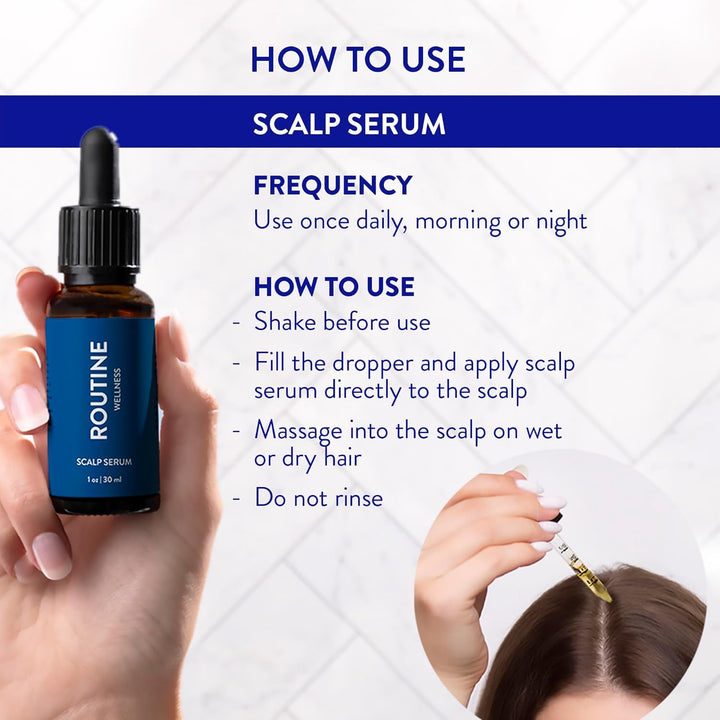 Scalp Serum for Thinning Hair – Promotes Visibly-Thicker, Fuller-Looking Hair – Lightweight, Science-Backed with Red Clover & Peptides - 30Ml