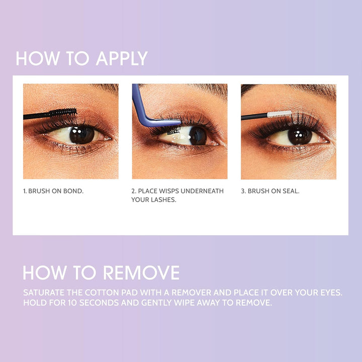 DIY Eyelash Extension Bond & Seal Infused with Biotin & Vitamin E – Strong Gentle Comfortable Lash Adhesive for All Day Wear for Use with  Lash Wisps, Remover, and Applicator