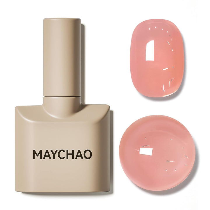 15ML Jelly Sheer Tortoise Gel Nail Polish 1Pc Transparent Hot Cocoa Amber Gel Polish Soak off UV LED Translucent Nail Polish Nail Art Starter Manicure Salon DIY at Home, 0.5 OZ