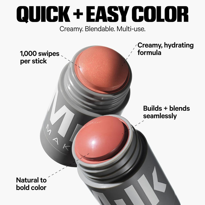 Lip + Cheek Stick – Multi-Use Cream Blush + Lip Color with Mango Butter, Avocado Oil + Apricot Oil – Hydrating, Buildable, Long-Lasting, Vegan Formula