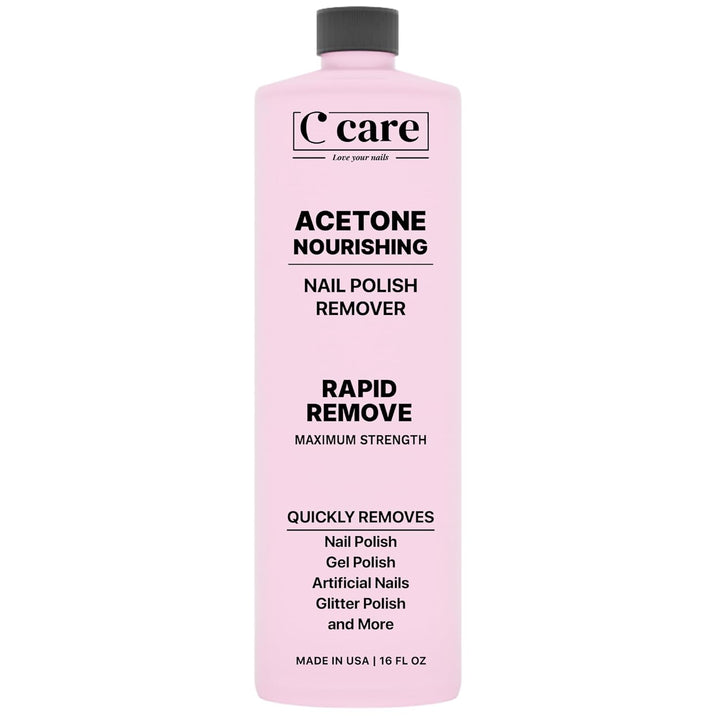 100% Pure Acetone Nail Polish Remover | Professional Quality | Easy to Use | Rapidly Removes Natural, Gel, Acrylic, and Glitter Nails | 8 Fl Oz
