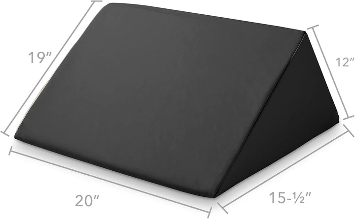 Triangle Wedge Massage Table Bolster Pillow, Extra Large - 19 X 12 X 20 X 15.5 Inch - Black