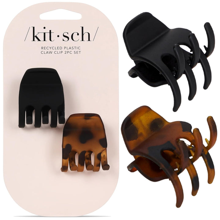 Mini Claw Clips for Women - Stylish Small Hair Clips for Kids | Stays in Place without Pulling or Snagging | Durable & Sturdy Plastic | Ideal Gifts for Women - Tortoise & Black, 6 Pcs