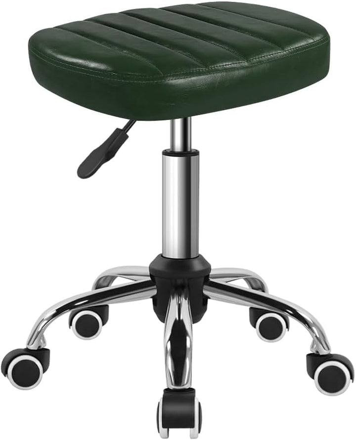 Black Minimalist Square Swivel Stool with Wheel for Work SPA Shop Massage Height-Adjustable and Cost-Effective Rolling Stool Chair