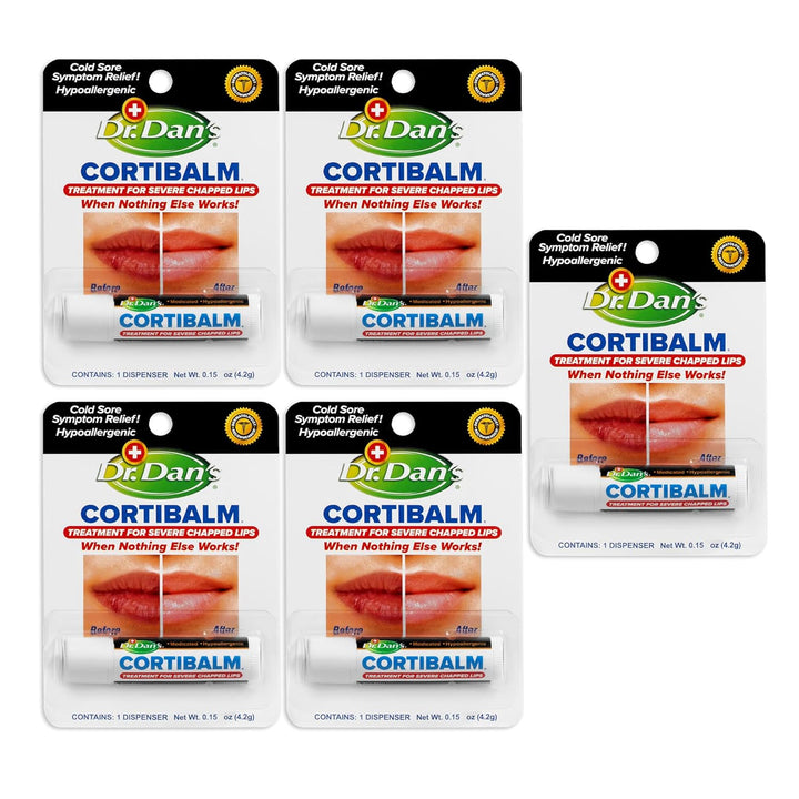 Cortibalm -3 Pack -For Dry Cracked Lips - Healing Lip Balm for Severely Chapped Lips- Designed for Men, Women and Children