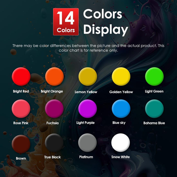 Tattoo Ink Set 14 Pcs Colors 1Oz (30Ml) Tattoo Supply Indoor Tattoo Studio Renowned for Its Smooth Flow Characteristics