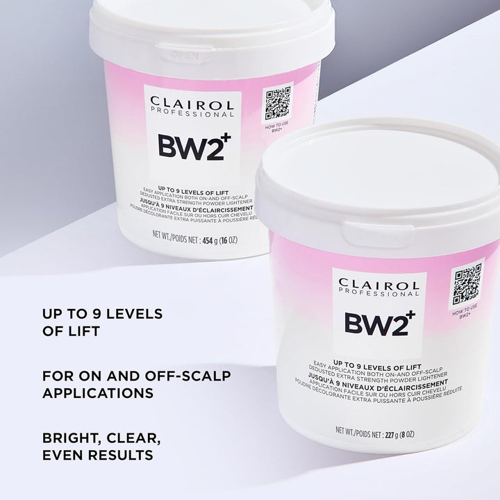 BW2+ Extra Strength Powder Lightener, up to 9 Levels of Lift for Hair Highlights & Lightening