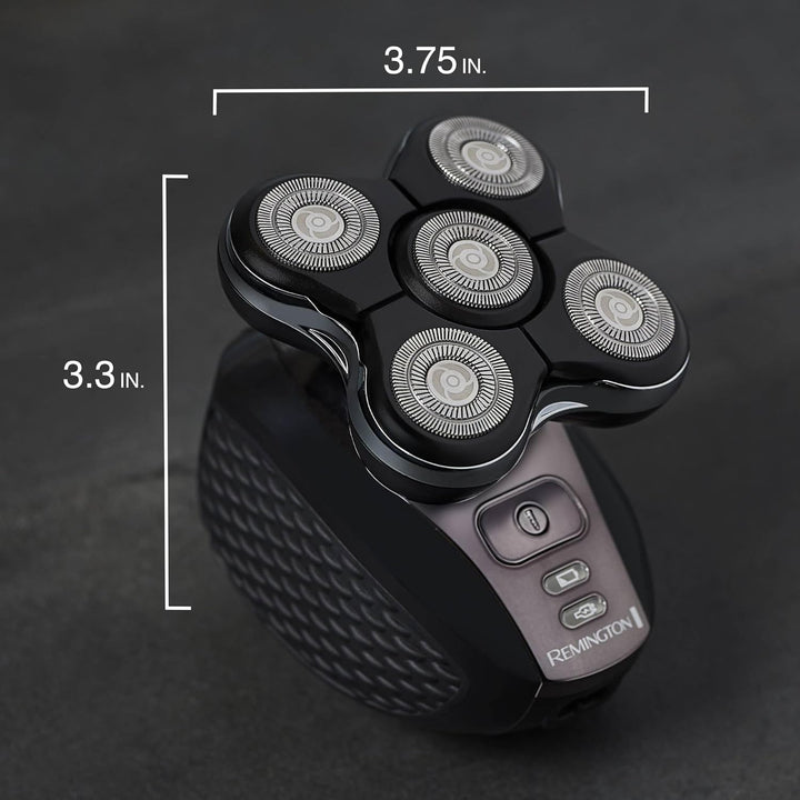 XR7000 Balder Pro Rotary Shaver Rechargeable Waterproof Electric Razor for Men Cordless Lithium Power 5 Dual Track Flexing Heads and Pop-Up Trimmer Black