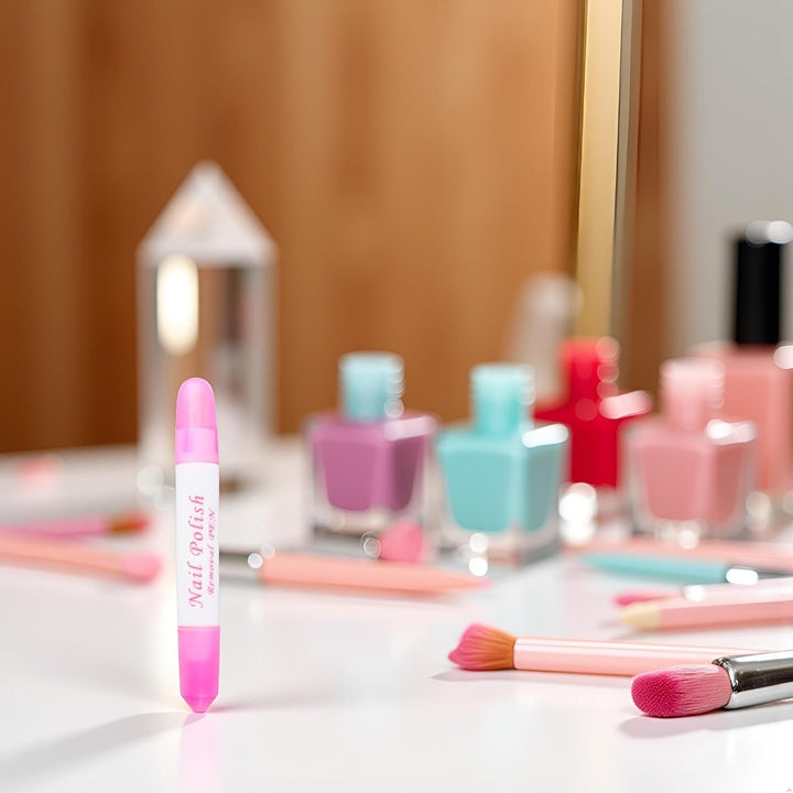 1Pc Nail Erase Pen Removable Head Nails Polish Cleaning Plastic Manicure Corrector Pens for Manicure Fingernail Home Salon Use Nails Polish,Foot, Hand and Nails Care Nail Art Pens (Pink 6G)