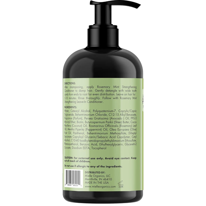 Rosemary Mint Strengthening Hair Conditioner - Detangling & Hydrating Conditioner to Help Increase Manageability - Infused with Biotin to Support Longer, Healthier Strands (12 Oz)