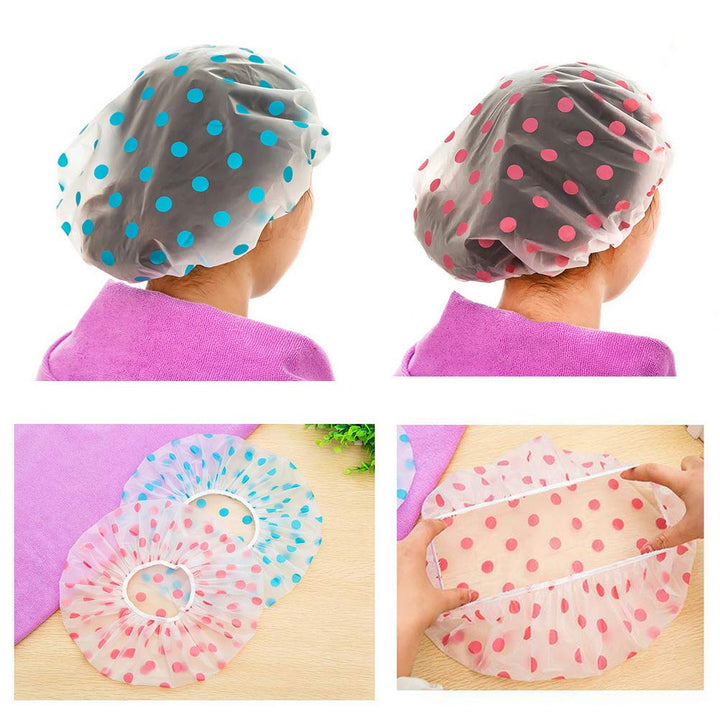 Shower Cap, 3 Pcs Waterproof Reusable Shower Caps Bath Hair Hat Stocking Stuffers for Women Men Kids