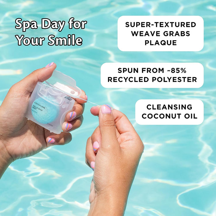 Woven Dental Floss, Dentist-Designed Oral Care, Mint, Waxed, Expanding, Vegan, Kid-Friendly String Floss with Coconut Oil, 1 Spool (33 Yd)