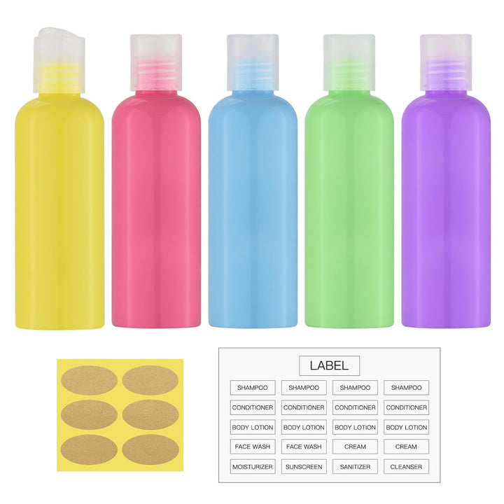 Travel Bottles for Toiletries 3.4 Oz - Travel Size Containers for Shampoo Plastic - Small Empty Lotion Squeeze Bottle for Liquid TSA Approved - Leak Proof Mini Conditioner Refillable Clear 100Ml