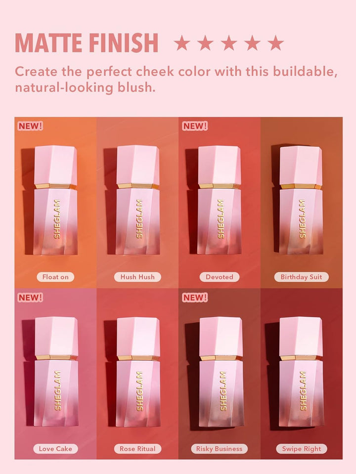 Color Bloom Liquid Blush Makeup for Cheeks Matte Finish - Love Cake