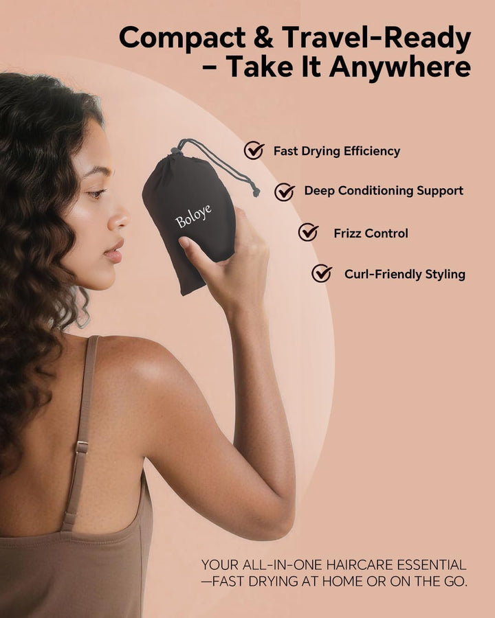 Hair Dryer Bonnet Attachment – 28.5" XL Hooded Dryer Cap for Faster Drying & Deep Conditioning, Extra-Large Space Fits Thick, Curly Hair & Styling Tools (Black, Extra Large)