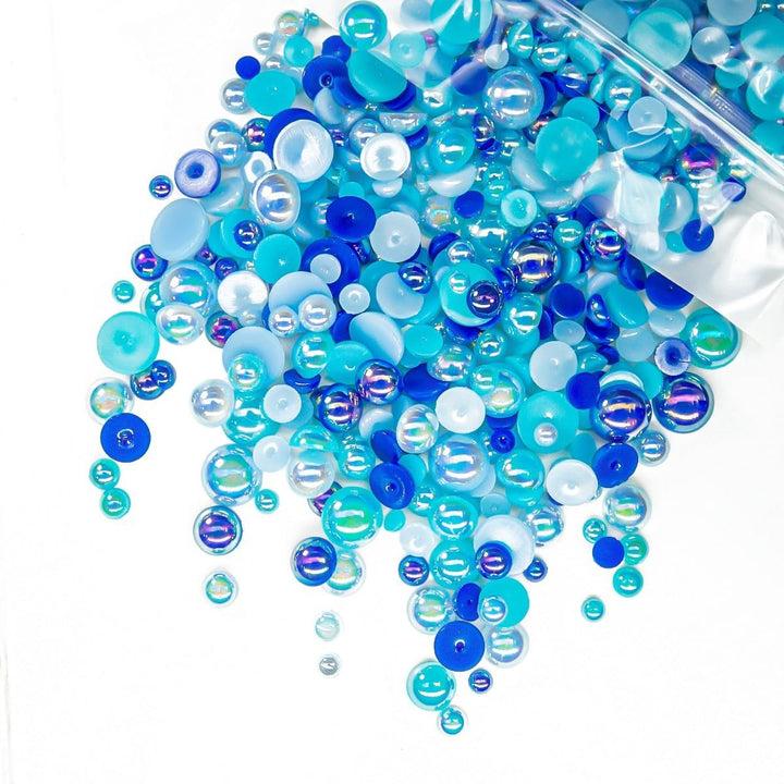 51G White Half Pearls for Crafting 4Mm 5Mm 6Mm 8Mm 10Mm Mix Sizes Pure White Flatback round Beads Charms for Nails Face Eyes Makeup Tumblers Bottles DIY Crafts Bedazzling Clothes Shoes Phones