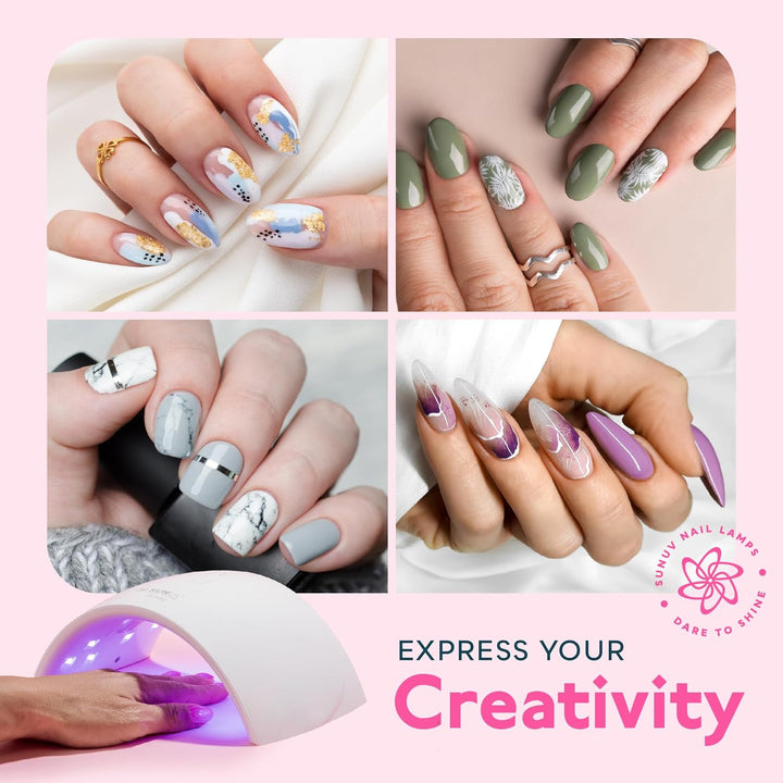 UV LED Nail Lamp, Nail Dryer for Gel Polish UV Light for Nails with Sensor 2 Timers SUN9C Pink Gift for Women Girls