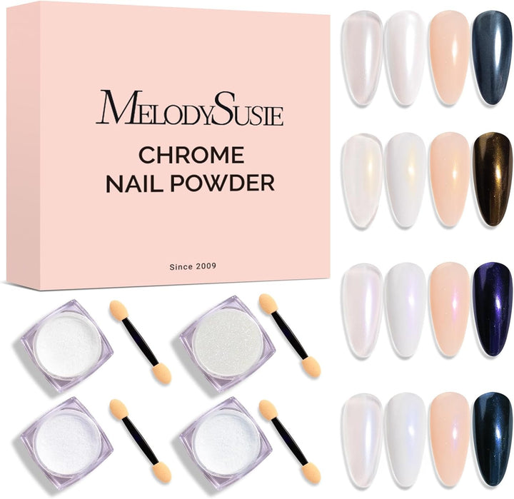 Gold Chrome Nail Powder for Gel Nails,Metallic Mirror Effect Pigment Stylish and Technological Fine Glitter for Home DIY Salon Use