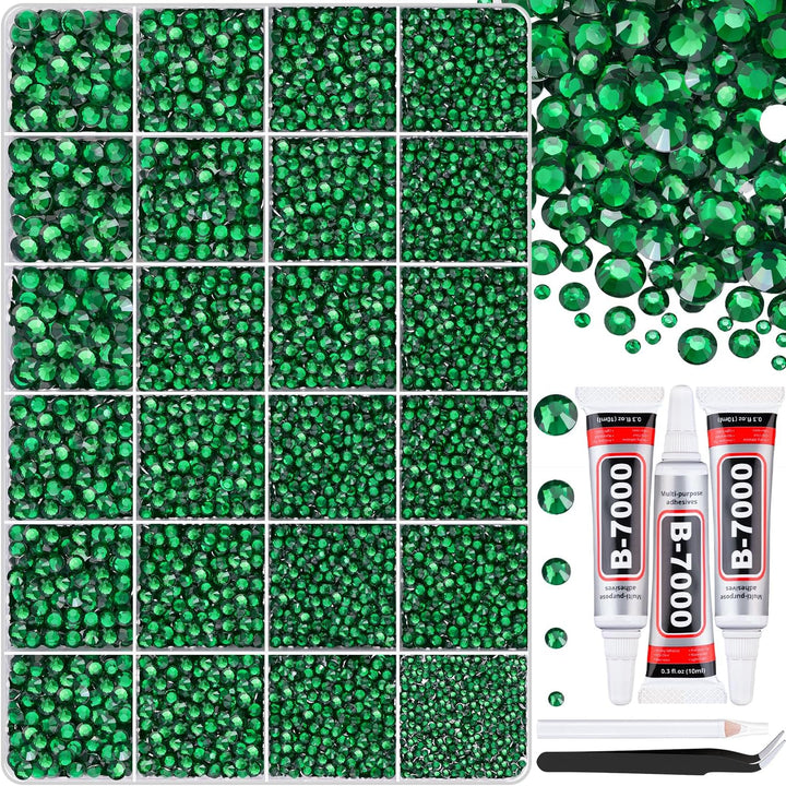 18000Pcs Resin Jelly Rhinestones for Bedazzling, Multicolor 3Mm Flatback Rainbow Gems, Bedazzler Kit with 3Pcs 10Ml B7000 Jewelry Glue for Crafts Crafting Book Shoes Nail Art