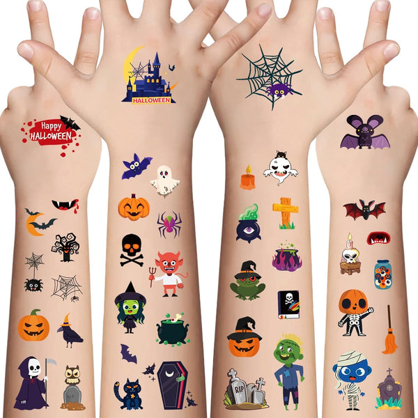 Halloween Temporary Tattoos for Kids - 360 Pcs Bulk Halloween Trick or Treat Fake Tattoos for Boys and Girls,Halloween Prizes Assorted Goodies Party Favor for Kids Goody Bag Stuffers 20 Sheets