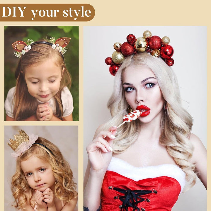 Plastic Thin Skinny Headbands - Headbands for Women - Plain Headband for Girls DIY - Hair Bands Teeth Comb Headband Halloween Comb - Black