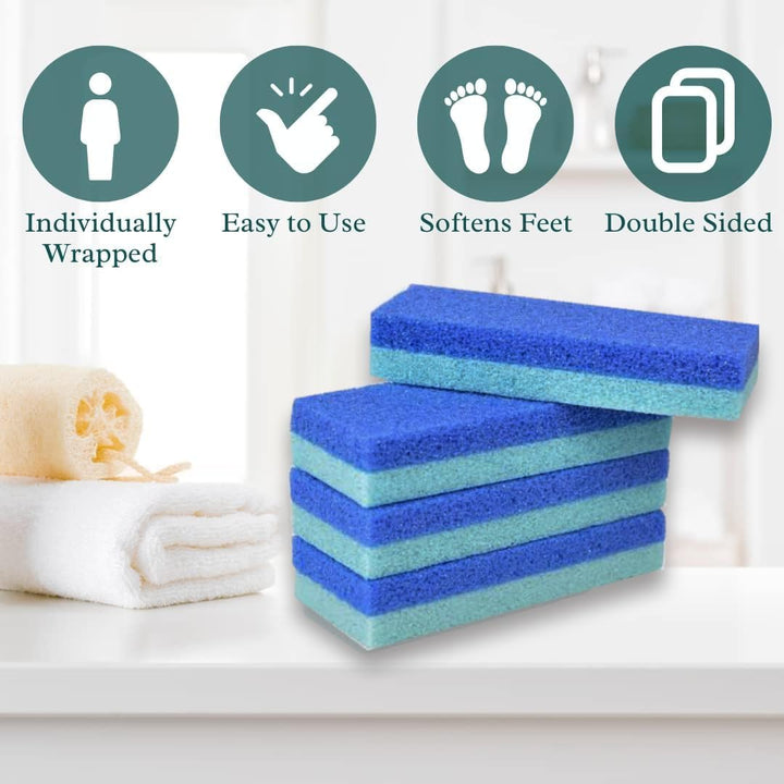 Pumice Stone for Feet- Foot Scrubbers for Shower and Foot Tub- Pumice Stone for Feet Callus Remover- Double Sided Foot Scrubber Dead Skin Remover- 4 Pack
